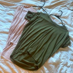 *Donating soon* Pink and green oversized long line T-shirt’s